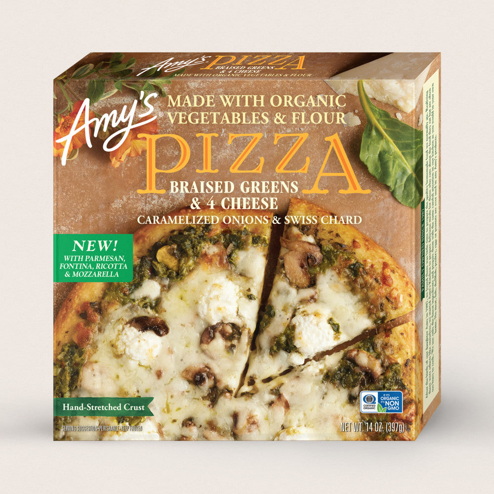 Amy's, Braised Green & 4 Cheese Pizza 14oz (Frozen)有機燴菜四重芝士披薩