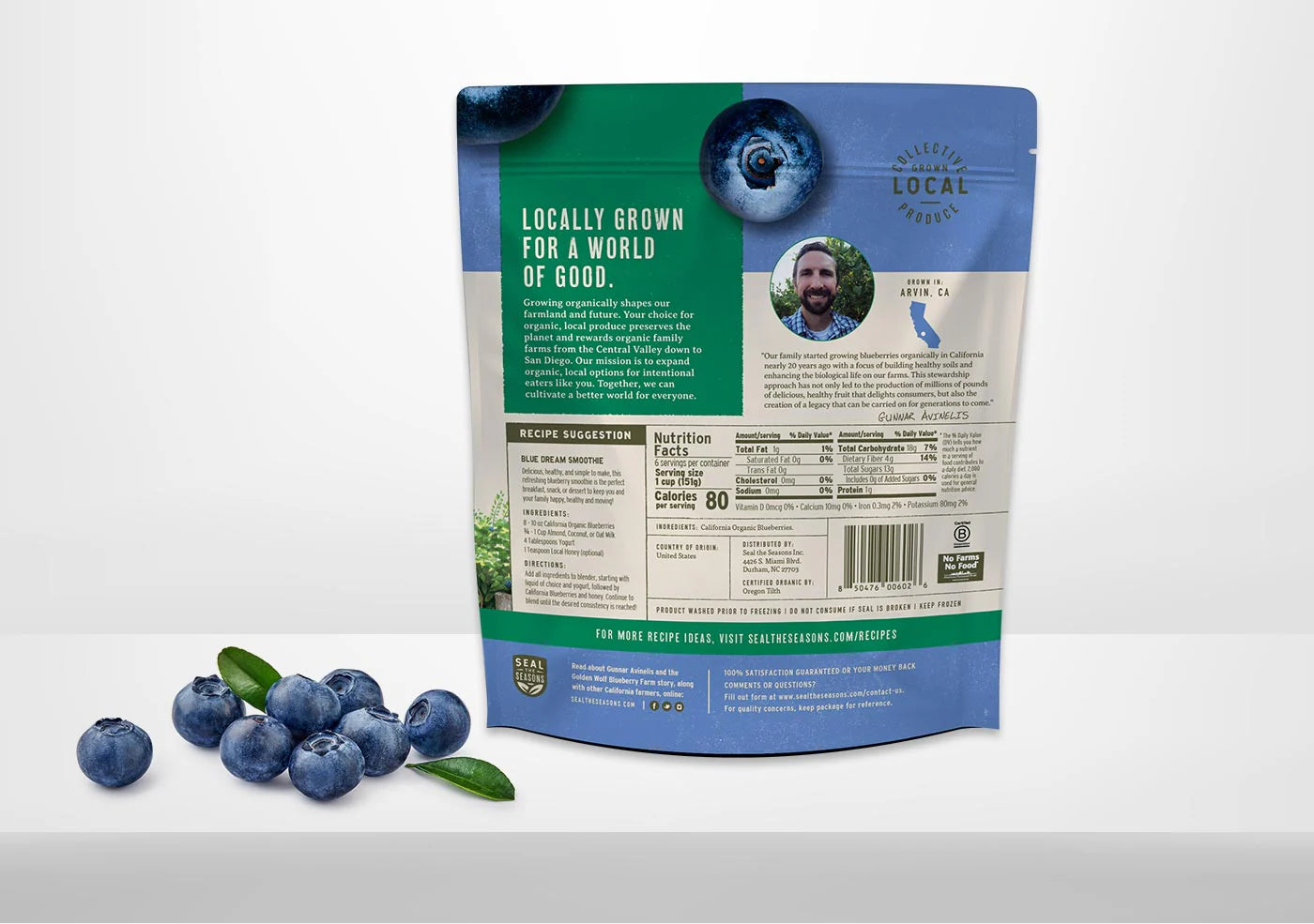 Seal The Seasons, Organic California Blueberries 32oz (Frozen) 有機加州藍莓