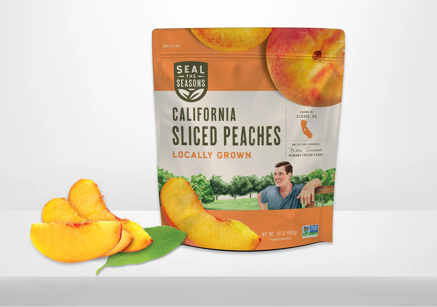 Seal The Seasons, California Sliced Peach 32oz (Frozen)