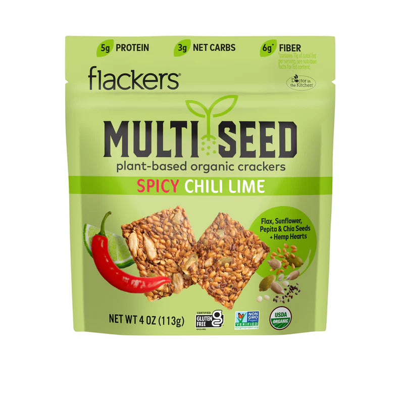 Flackers, Spicy Chili Lime Multi Seed Crackers 4oz