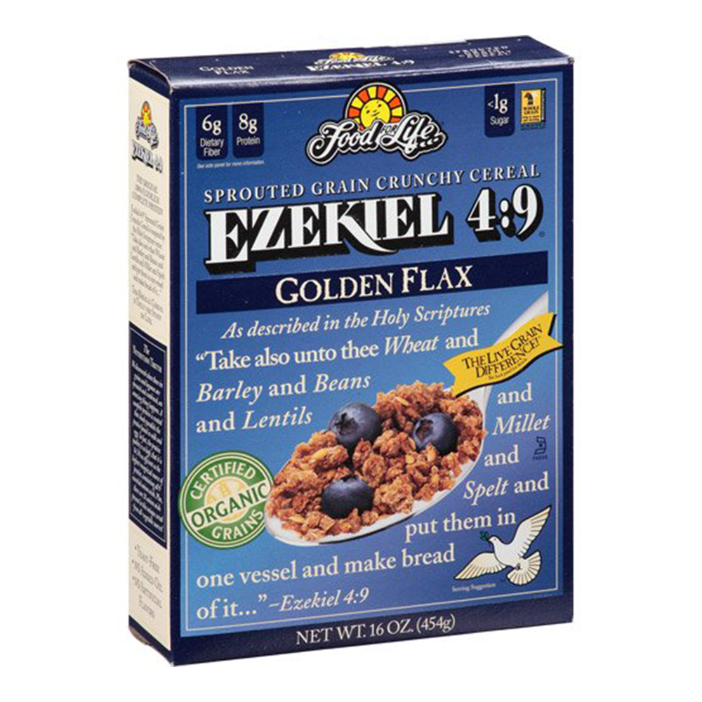 Food For Life, Ezekiel 4:9 Organic Golden Flax Sprouted Grain Crunchy Cereal 16oz