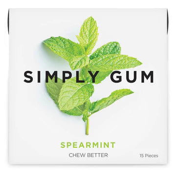 Simply Gum, Spearmint Mints Chewing Gum 15pc “best by 14july24”