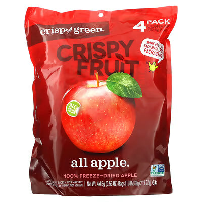 Crispy Green, 100% Freeze-Dried Apple, 4 Pack, 0.53oz Each