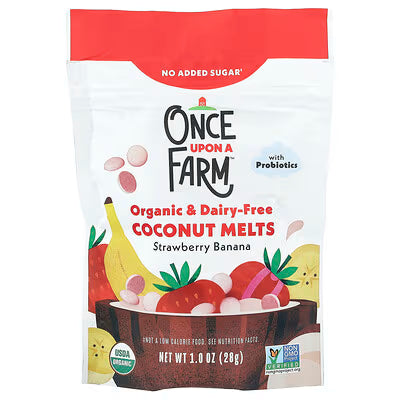 Once Upon A Farm, Organic Coconut Melts (Toddler, Strawberry Banana) 1 oz
