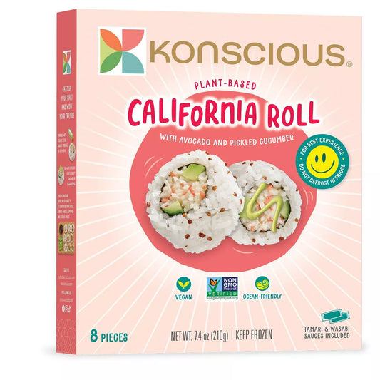 [Promo] Konscious, Vegan California Roll with Avocado and Pickled Cucumber 7.4oz (Frozen)