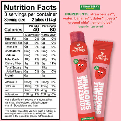 [Promo] Sweet Nothings, Strawberry Beet Kids' Frozen Squeezable Smoothies 6ct/12oz (Frozen)