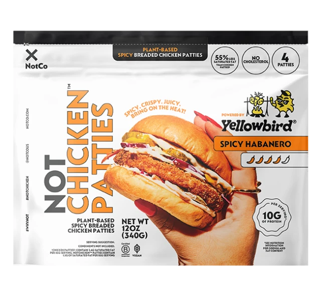 NotCo, Plant-Based Not Chicken 4 Patties Spicy Habanero 12oz (Frozen) 純素脆雞排哈瓦那辣椒口味