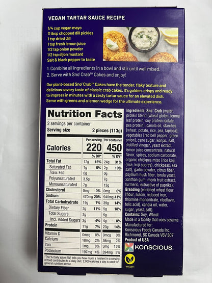 [Promo] Konscious, Vegan Sno' Crab Cakes 8oz (Frozen)