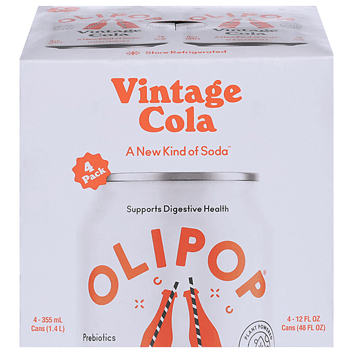 OLIPOP, Vintage Cola Sparkling Tonic 12oz - 4 cans pack