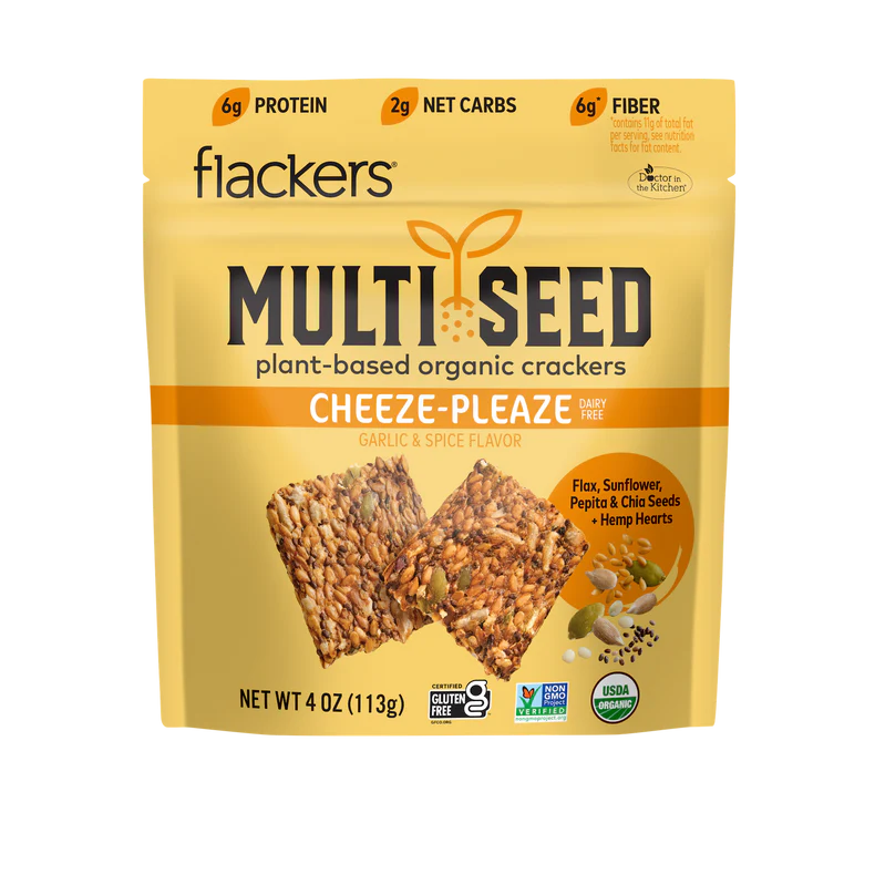 Flackers, Cheeze-Pleaze Multi Seed Crackers 4oz
