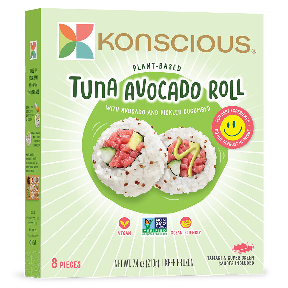 [Promo] Konscious, Vegan Tuna Avocado Roll with Pickled Cucumber 7.4oz (Frozen)