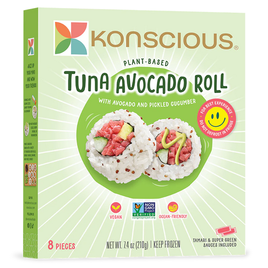 [Promo] Konscious, Vegan Tuna Avocado Roll with Pickled Cucumber 7.4oz (Frozen)