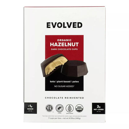 Evolved Chocolate, Hazelnut Butter Keto Cups 4.93oz (Chill) “best by 29Mar25”