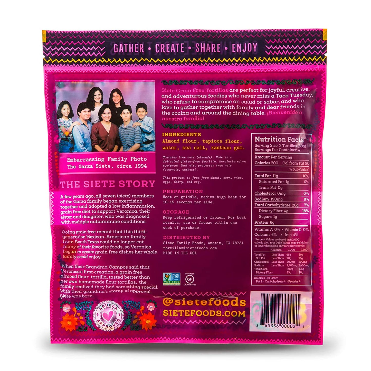 [Promo] Siete, Gluten Free Almond Flour Tortillas 8 Ct (Frozen)