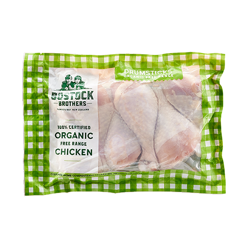 BOSTOCK BROTHERS, Organic Free-Range Chicken Drumsticks 500g (Frozen)