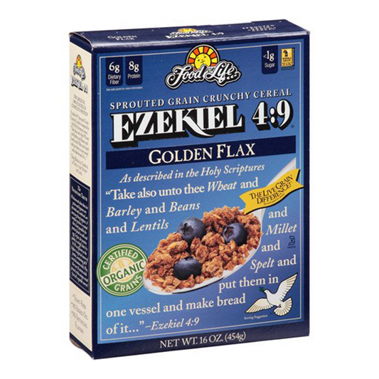 Food For Life, Ezekiel 4:9 Organic Golden Flax Sprouted Grain Crunchy Cereal 16oz