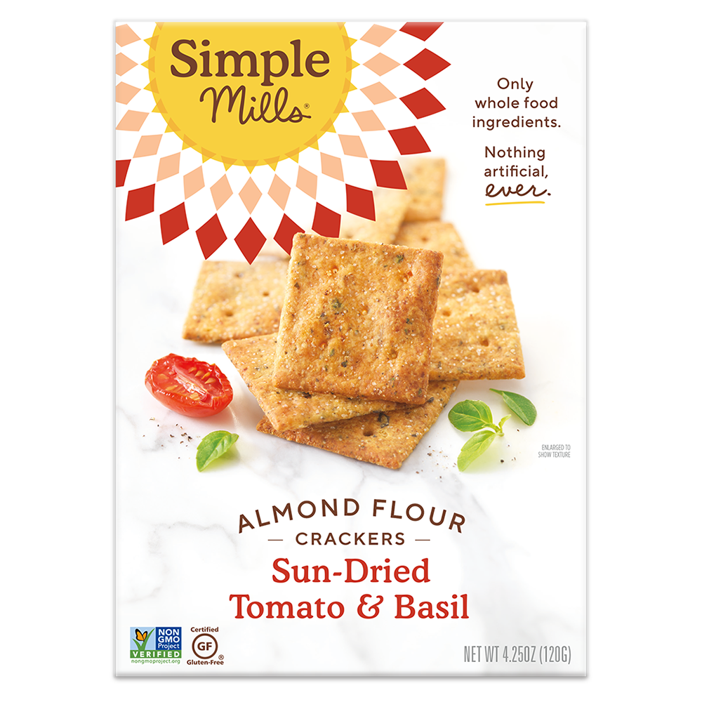 Simple Mills, Sun-dried Tomato & Basil Almond Flour Cracker 4.25oz