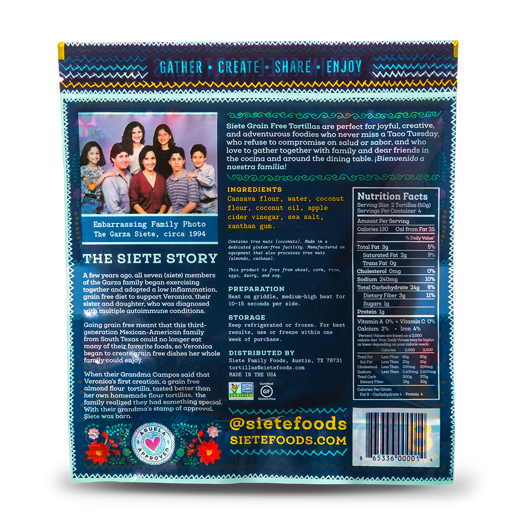 [Promo] Siete, Gluten Free Cassava & Coconut Flour Tortillas 8 Ct (Frozen)