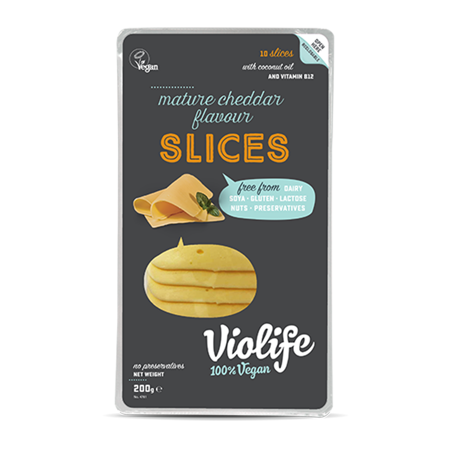 Violife, Mature Cheddar Flavour Slices 7.05oz (Chill)